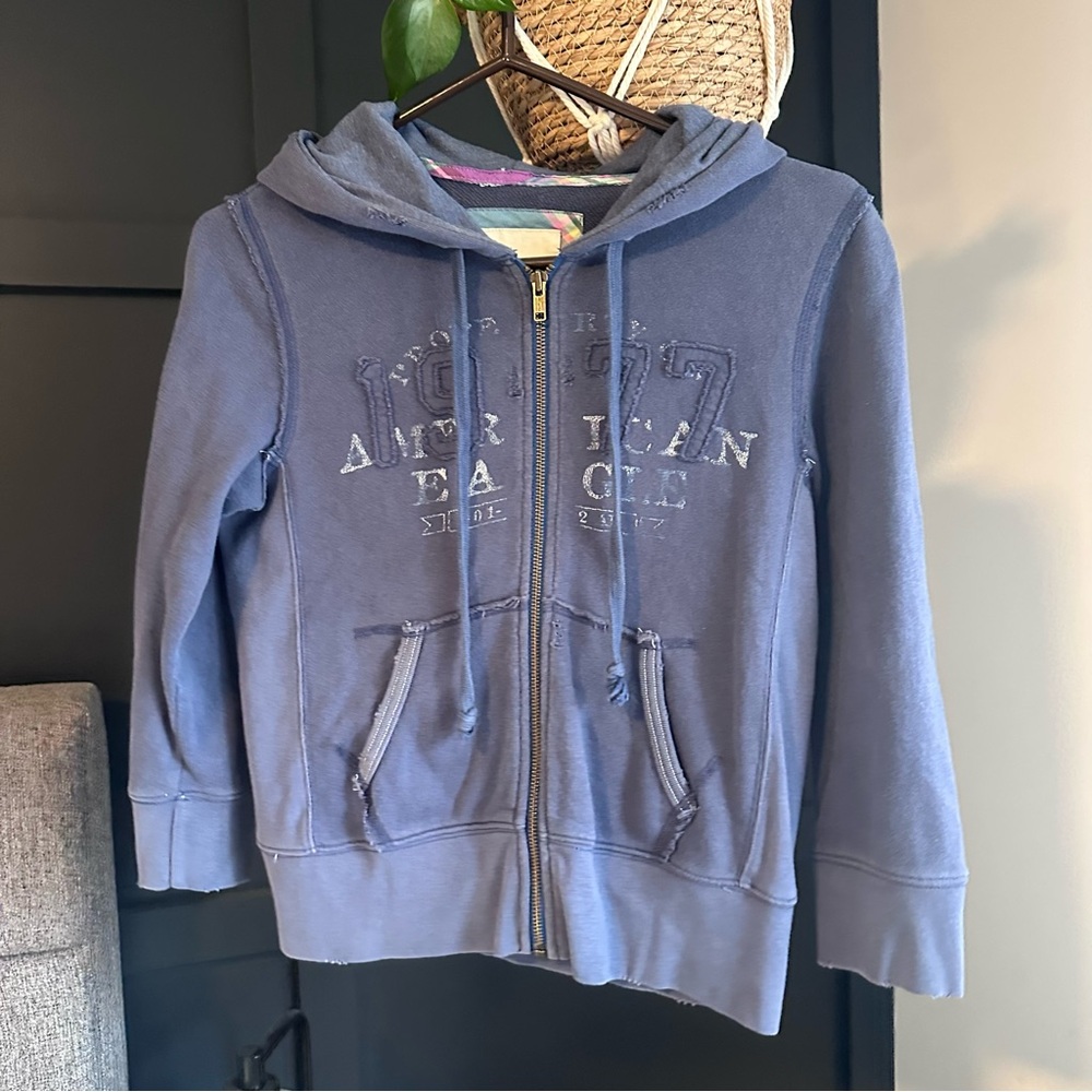 American Eagle Outfitters Kids Navy Zip-Up Hoodie